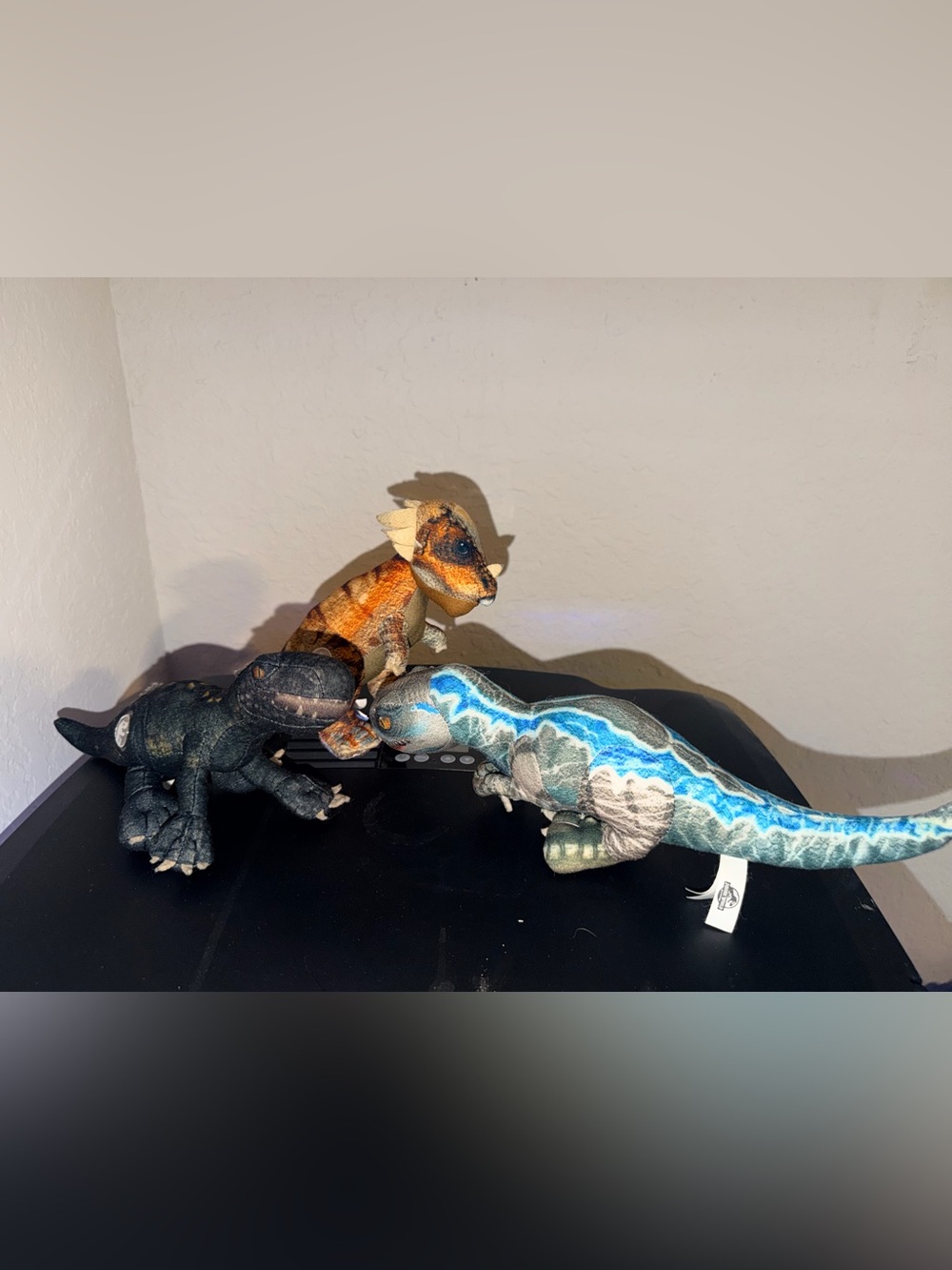 Jurassic World Dinosaur Plush Lot of 3 Blue Raptor Indoraptor Stygimoloch